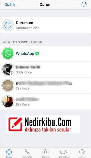whatsapp durum değiştirme